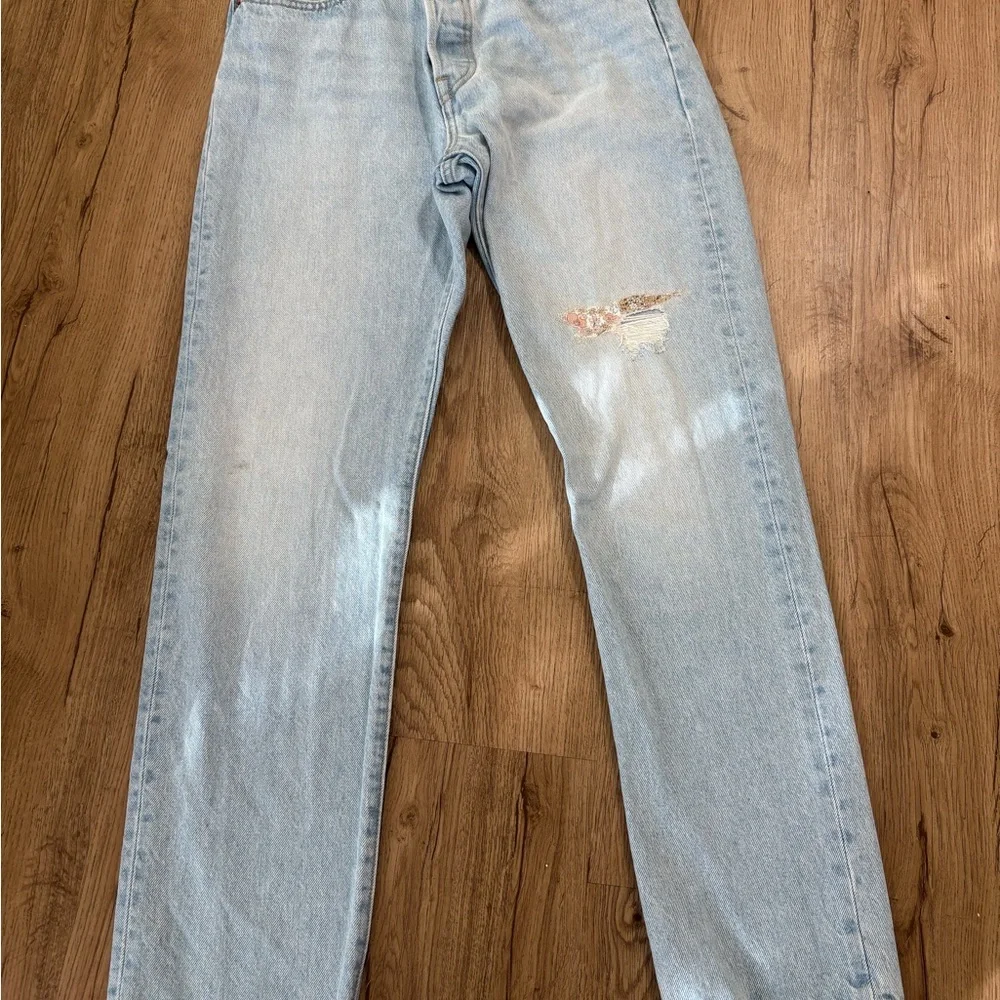Levi's Sky Blue Straight Leg Jeans - Picture 4 of 10